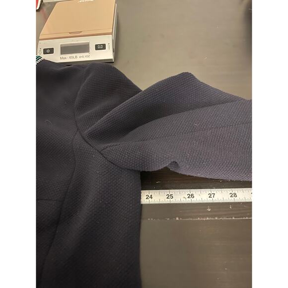 Talbots Jacket Womens 16W Navy Full Zip Tweed Trim Dressy Blazer Work Office - Picture 5 of 7